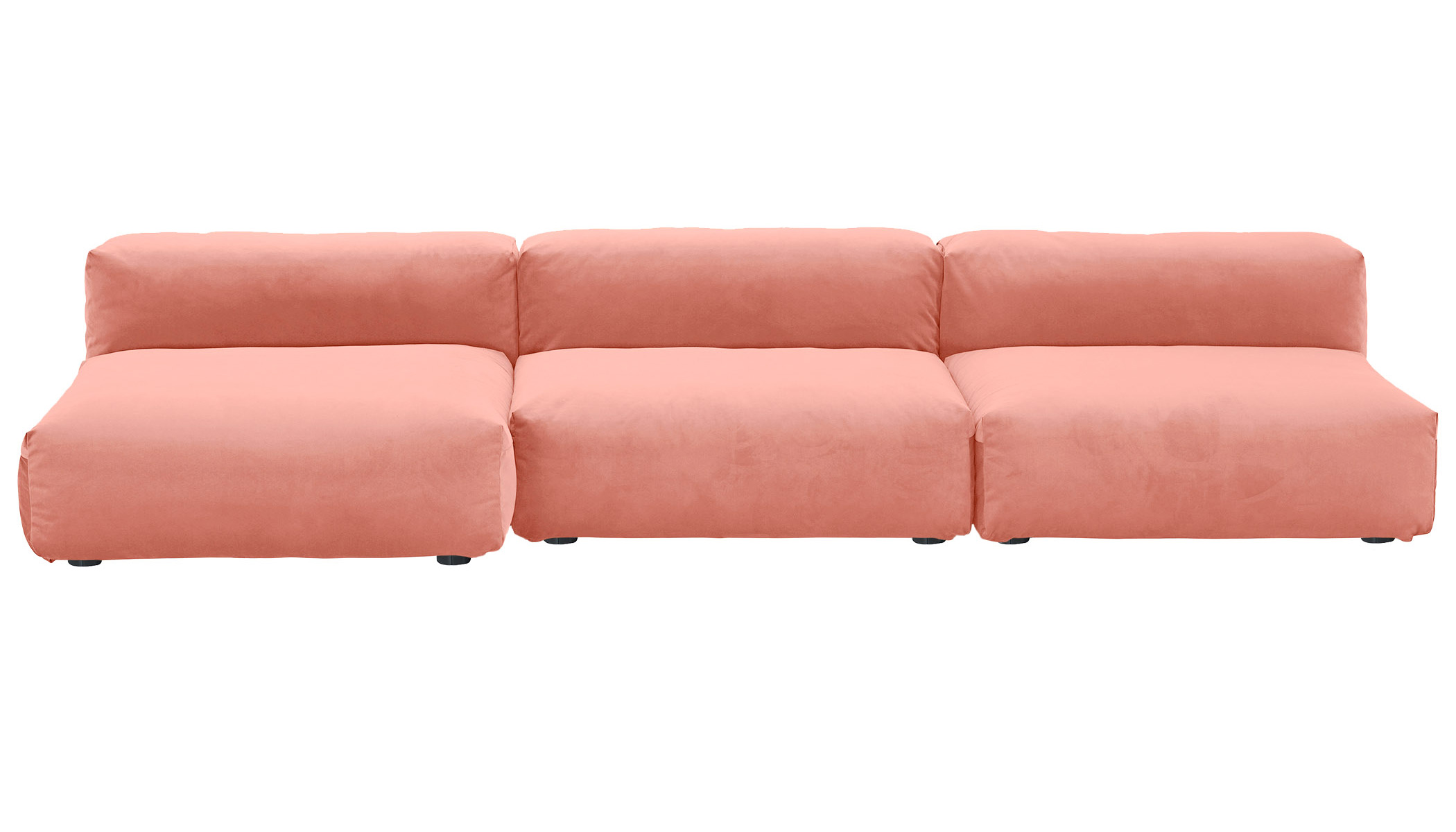  Sofa 1 Large 2 Medium 3 Side Velvet peach