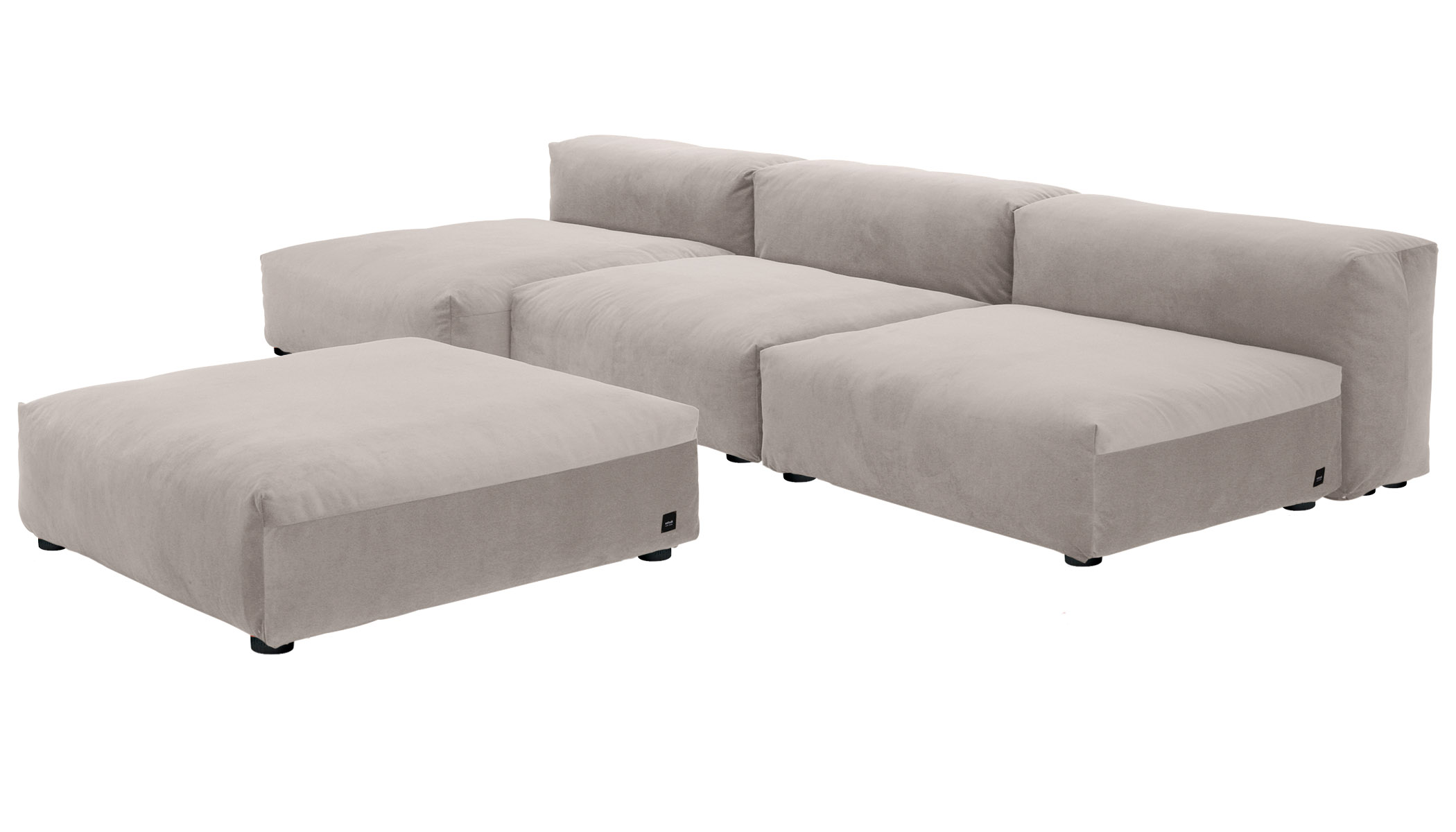  Sofa 2 Large 2 Medium 3 Side Velvet light grey